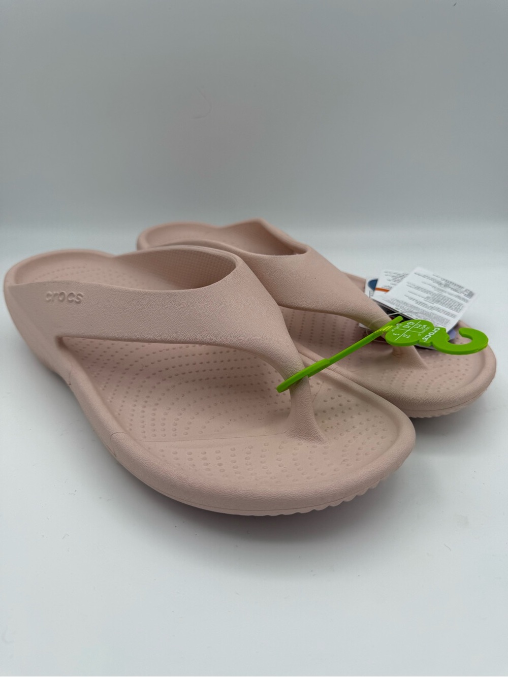 NWT Women's Crocs Mellow Recovery‎ Pink Clay Slip-On Thong Flip Flops Size 11